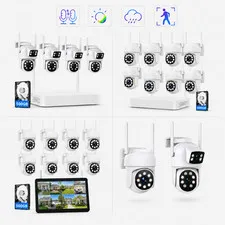 Wireless Security Camera System Outdoor IP66 Spotlight Alarm Night Vision CCTV