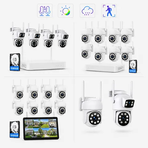 Wireless Security Camera System Outdoor IP66 Spotlight Alarm Night Vision CCTV