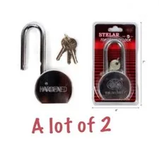 A Lot Of 2 Heavy Duty Long Shaft Solid Steel Maximum Protection Padlock 3 keys