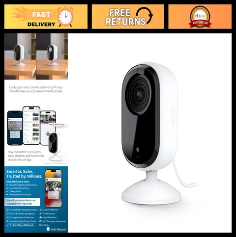 HD Indoor Security Camera - 2nd Gen Pet & Baby Monitor, Night Vision, 2-Way Audi
