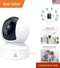 2K Pan/Tilt Smart Camera with Night Vision - Perfect for Baby & Pet Monitoring