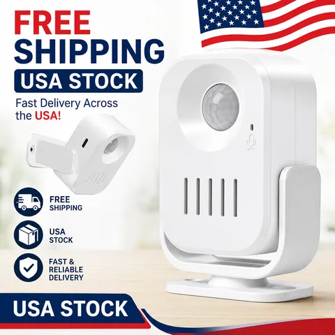Motion Sensor Alarm with 20s Custom Voice Recording - 120dB Loud Indoor 1 Sensor