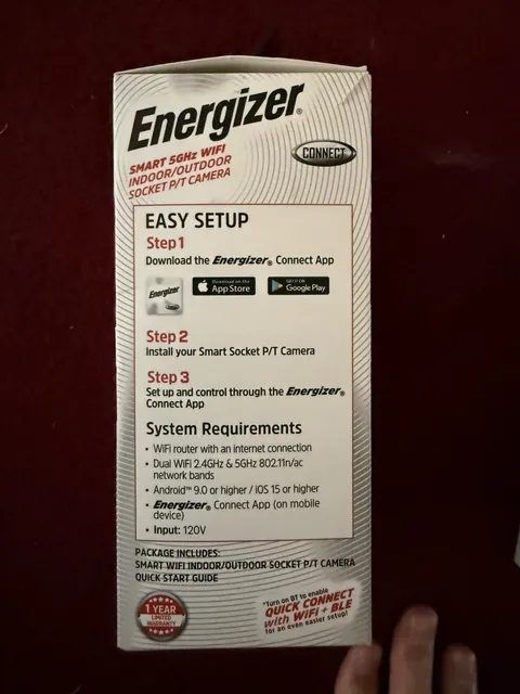 NEW Energizer Smart Camera Wi-Fi Indoor Outdoor Fits Bulb Socket with Voice