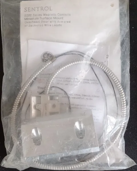  Sentrol 2202A-L Magnetic Door Sensor Wired Silver Armored Leads 