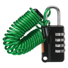 Luggage Lock, 4 Digit Combination Padlock with Flexible Green Cable (130cm)
