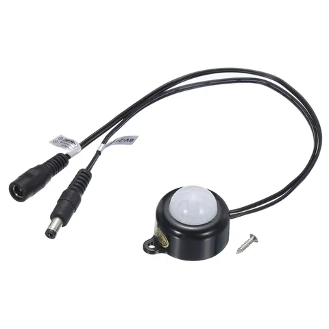 DC PIR Motion Sensor Switch  Light Sensor DC Coupler for LED Light Black