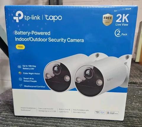 TP-Link Tapo TC82(2-Pack) 2K Battery Powered Indoor/Outdoor Security Camera