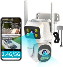 Dual Lens Security Camera Outdoor,Wifi Camera for Home Security,Home Survaillanc