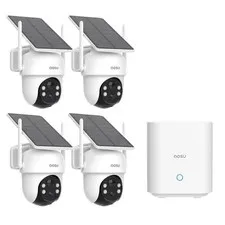AOSU Solar Security Cameras Outdoor Wireless 4 Cam-Kit 2K Color Night Vision