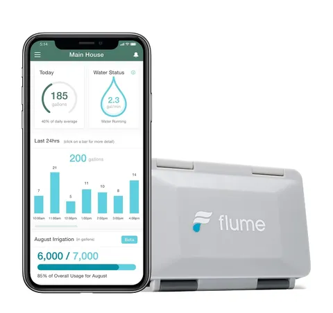 Flume 2 WiFi Smart Water Leak Monitor Detector