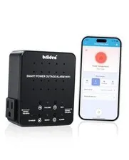 WiFi Power Failure Alarm –  Freezer Power Outage Alarm with Dual Outlets, Real