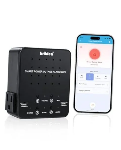 WiFi Power Failure Alarm –  Freezer Power Outage Alarm with Dual Outlets, Real