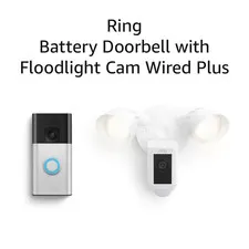 Battery Doorbell with  Floodlight Cam Wired plus (White)
