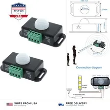 DC 12V 24V PIR Sensor LED Motion Sensor Switch,Body Infrared Sensing Controll...