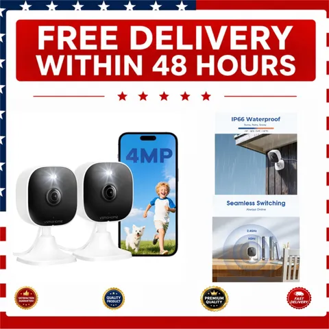 VSMAHOME 2-Pack 4MP Indoor Outdoor WiFi Security Cameras Night Vision