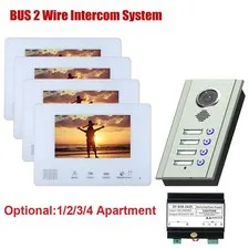 7 Inch BUS 2 Wire Video Door Phone Intercom systems Kit for home Night Vision