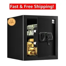 Alloy Steel Digital Safe Box 1.6 Cuft with Customizable Security Options | Black