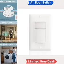 Motion Sensor Light Switch PIR Detection Wall Switch Occupancy Vacancy