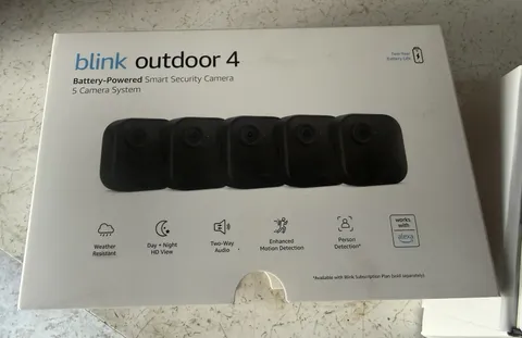 Blink Outdoor 4 Wireless 5-Cam System 1080p Night Vision, Sync Module & Mounts