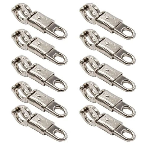 10-Pack Nickel Plated Quick Release Panic Snap with Fixed-Eye, Panic Snap Quick