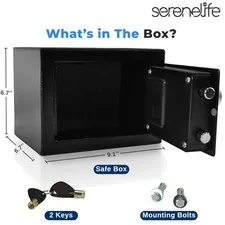 Secure Storage Safe Box 9.1" x 6.7" x 6.7" | Electronic Key