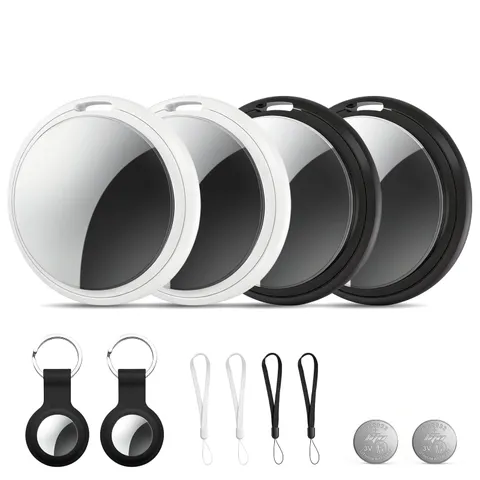 4 Packs Key Finder Air Tracker Tags Work with Apple Find My Rechargeable Tracker