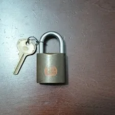 Master Lock Safety Steel Keyed Padlock, Medium, 8mm Shackle, 1 Key, Silver