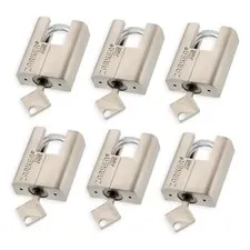 J45S keyed Alike Padlocks, Heavy Duty Stainless Steel 6 Pack - Keyed Alike