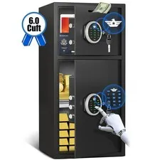 6.0 Cub Double Door Safe Box with Deposit Slot & Soft Lining for Home Hotel