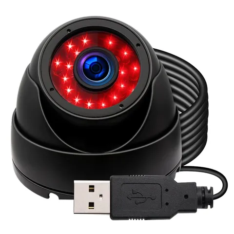 USB Outdoor Dome USB Webcam, 720P Day & Night Vision USB for Computer, Waterp...