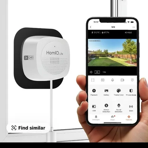 HomiQ W9 2K IP Wi-Fi Window Security Camera Full-Color, Siren, Motion