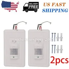 2Pcs Automatic PIR Occupancy Motion Sensor Light Switch Auto On/Off Infrared