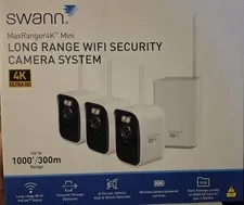 Swann MaxRanger4K Mini 4K Ultra HD Long Range Wi-Fi Security Camera System 3 Cam