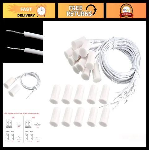 Recessed Wired Security Window Door Contact Sensor Alarm Magnetic Reed Switch -