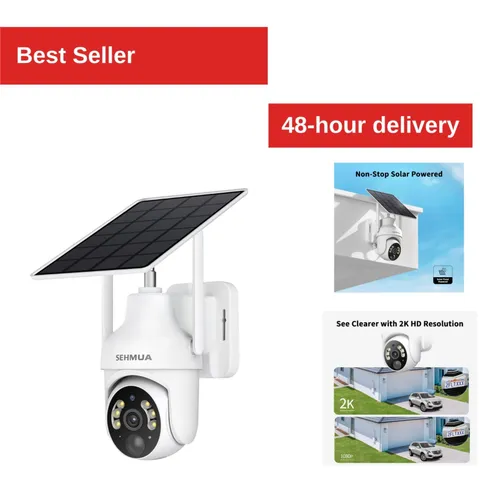 SEHMUA 2K Solar Security Camera Wireless Outdoor with Night Vision