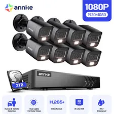 Annke 5In1 8CH 3K Lite DVR 1080P TVI CCTV Security Camera System Outdoor Color