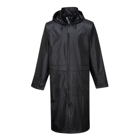 Portwest S438 Mens - Rain Jacket Hood And Pockets Black Small