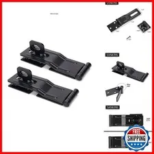 SANKINS 4.5" Swivel Staple Safety Hasps Latches with Twist Knob Black 2Pcs