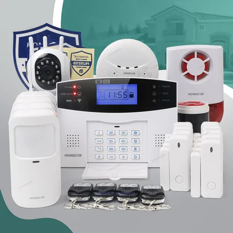 HOMSECUR Wireless &wired WIFI 4G Burglar Alarm System+Wireless &wired IP Camera