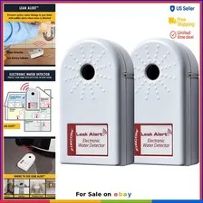 Water Leak Detector 2 Pack 90dB Alarm Flood Sensor Battery Powered Floatable