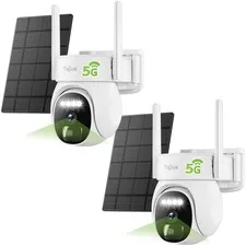 2.4G/5G Cameras Wireless Outdoor, 2K Solar for Home , 360° PTZ/3MP Color Nigh...
