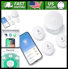 WiFi Water Leak Detector 3 Pack with Alarm and Email SMS Alerts