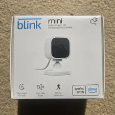 Blink Mini 1080p Indoor Wi‑Fi Camera, Alexa, Motion, 2‑Way Audio, Night, White