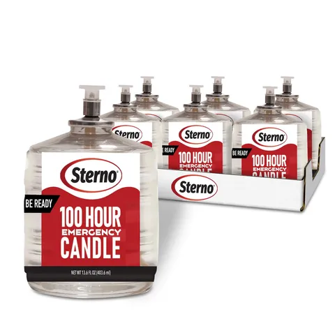 Sterno 100-Hour Emergency Candles - Long Burning Unscented Candles For