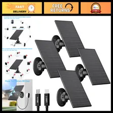 2W Solar Panel for Outdoor Security Cameras, 5V USB/Type-C Charger, IP65 Waterpr