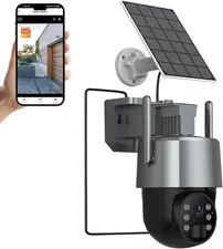 2K 3MP Tuya Solar Security Camera, Wireless Outdoor Wifi Camera W/ 360° PTZ | IP