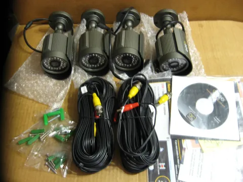 4 New Q-See QM6510B Security Camera Weatherproof 100ft Night Vision W/2 60FT Wir