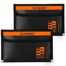 Fireproof Money Bag for Cash (2 Pack, 8x5"), Waterproof Document Pouch for Trave