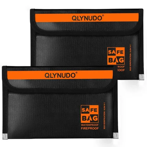 Fireproof Money Bag for Cash (2 Pack, 8x5"), Waterproof Document Pouch for Trave