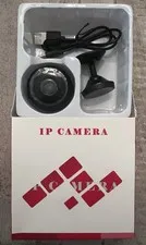 IP/Network Wireless Wi-Fi Indoor Surveillance Camera Black w/ Mount USB C Cable